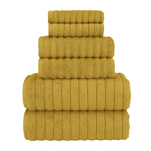 Elegant Comfort 100% Turkish Cotton Corduroy Ribbed Luxury Bath Towels