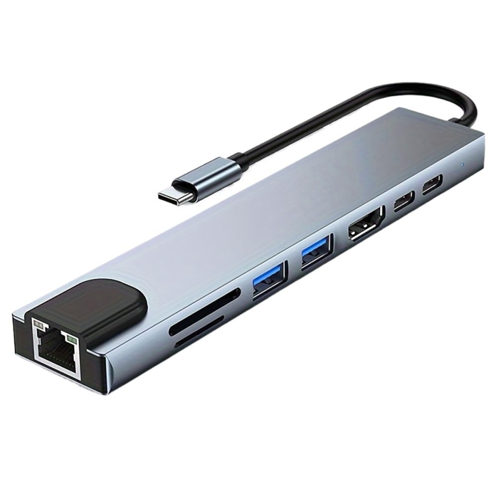 Hub stacji dokującej USB C z portem RJ45 i portem PD kompatybilny z laptopem (8 w 1)