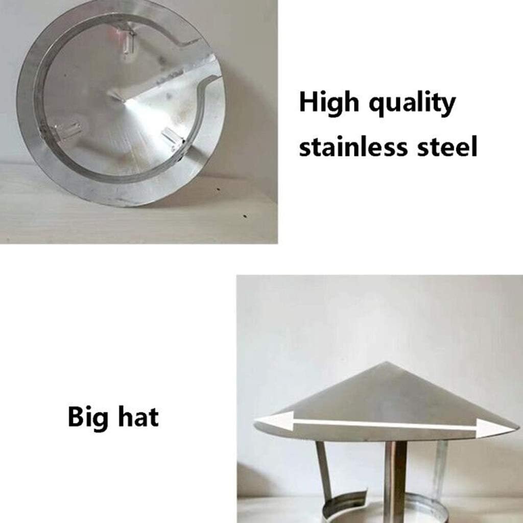 Stainless Steel Chimney Cowl, Pipe Rain Cover Protector Cap Ending Roof Cowl for Ducting Ventilation (160mm)