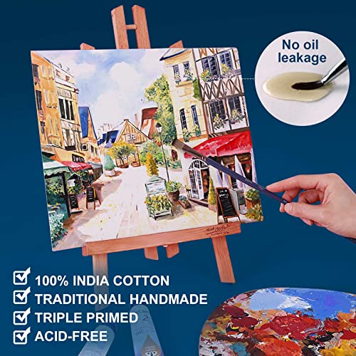 Canvas Panels 9X12 Inch 12-Pack, 10 Oz Double Primed Acid-Free 100% Cotton Blank Canvases For Painting, Rectangular Flat Canvas Board For Oil Acrylics Watercolor & Tempera Paints #TOP2