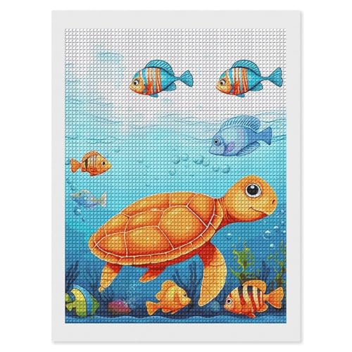 Kit peinture diamant tortue 5D perles carrées FodPand 30x40 cm