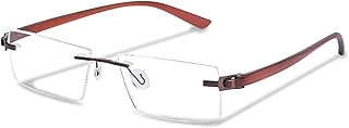 Redex Rimless Rectangle Optical Premium Reading Glasses For Men And Women Reading Power Glasses For Men &amp; Women (+1.00,)