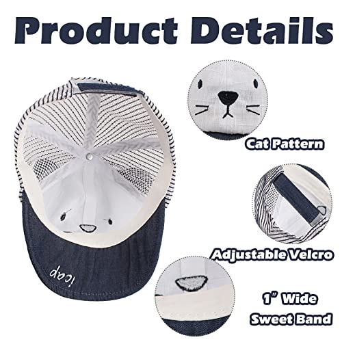Baby Summer Mesh Hat Cute Sun Cap For Boys Girls Breathable Toddler Hat With Bear Ears (Navy) #TOP4