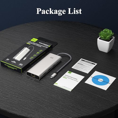 USB C Docking Station Triple Display Monitor for HP Lenovo Dell,Minthouz 12 in 1 USB C Hub with 8K Dual DP,4*USB Port,100W PD,2.5G Ethernet/SD/TF/3.5mm Multiport Adapter (Dual DP+HDMI) - Image 9