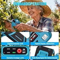 Akku Astschere 40mm Elektrische Gartenschere für Makita 18V Akku, 1000W Bürstenloser Motor, SK5 Klingen, LED-Display, Doppelte Sicherheitsverriegelung, für Garten, Sträucher und Äste – Ansicht 5