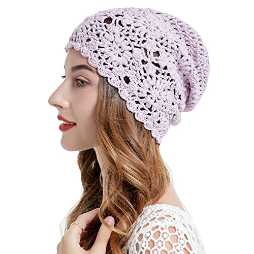 Bonnet d'été en tricot fait à la main ZLYC pour femme accessoire crochet