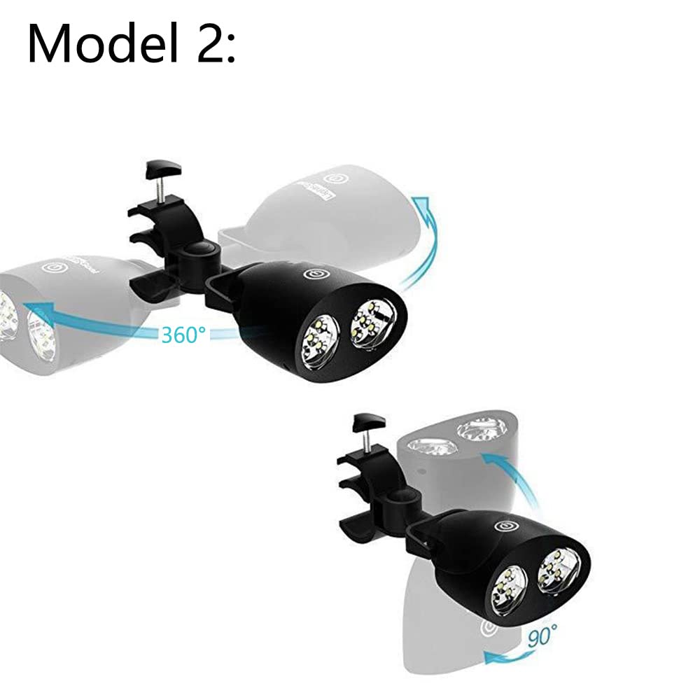 Luz LED para parrilla de barbacoa, rotación de 180°/360°, 10 luces LED superbrillantes, resistente al calor, impermeable, 100 lm, montaje en mango, control táctil sensible a la luz