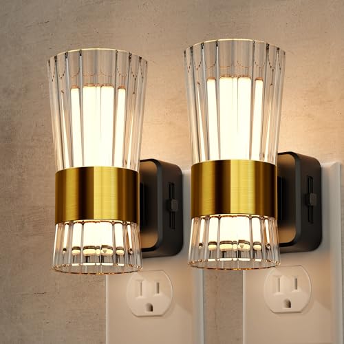 Image of Briignite Night Light, Night Lights Plug into Wall, Dusk to Dawn Sensor | LED Nightlight for Kids, Adjustable Brightness 0-100LM, ,Soft White, Soft Light for Bedroom, Hallway, Nursery, 2 Pack