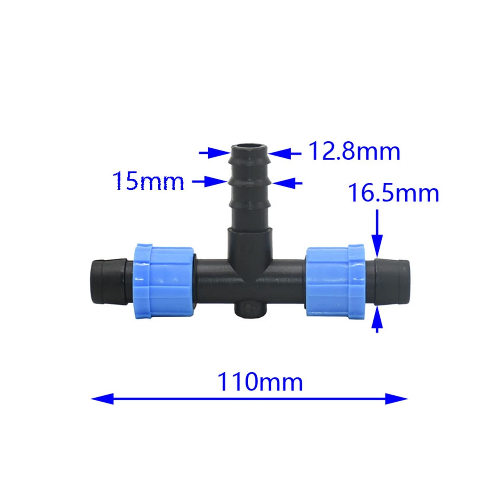 Okucia do nawadniania zraszania ogrodowe Wąż 1/2 "Do 16 mm Nawadnianie kroplowi z separator wodny Nakrętka z blokadą z wodą do irygacji kroplówki szklarni 20 sztuk