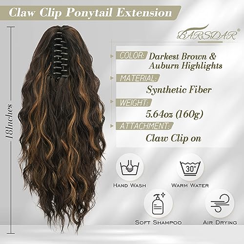BARSDAR Claw Clip on Ponytail Extensions - Image 2