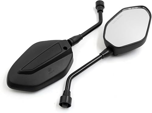 Qtqgoitem - Espejo retrovisor de motocicleta de plástico negro de 0.394 in de diámetro de rosca para AKT (modelo 297 5e2 6d9 a2c 1ad)