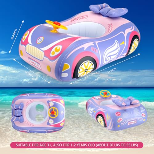 63% Off Car-Shaped Baby Pool Float – Safe & Fun - Image 3