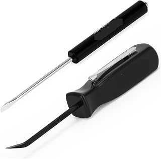 Small Crowbar Pocket Clip Screwdriver Slotted, Pocket Pry Bar Short Angle Hand Tool 4 Side Handle (Color : Orange) (Black)