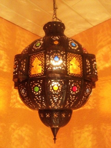 Orientalische Lampe Pendelleuchte Rostfarben Fanan E27 Lampenfassung | Marokkanische Design Hängeleuchte Leuchte aus… – Bild 4