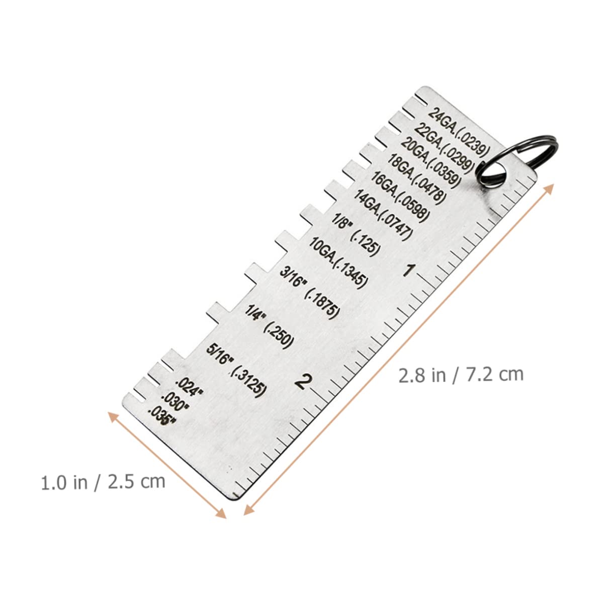 Baluue 12pezzi Misuratore Di Spessore Per Saldatura in Acciaio Inossidabile Strumenti Per Misurazioni Precise Resistente Alla Corrosione Facile Da Leggere