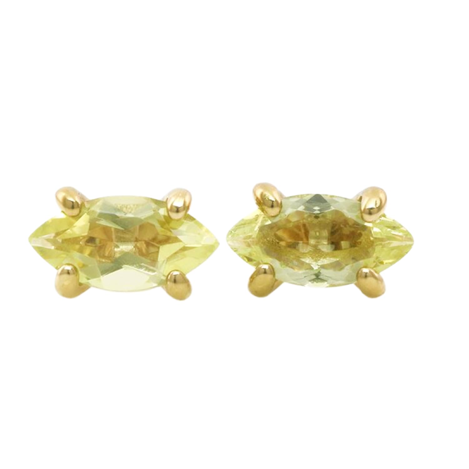 Puces d'oreilles en quartz citron et argent 925 dore d'exception - 5