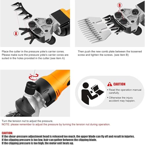 Alzayed Electric Sheep Shears, Adapted for Sheep Grooming, 900W Electric Pet Trimmer Machine, Professional Animal Hair Clipper with Trimmer Adjustable Speed (Blue)