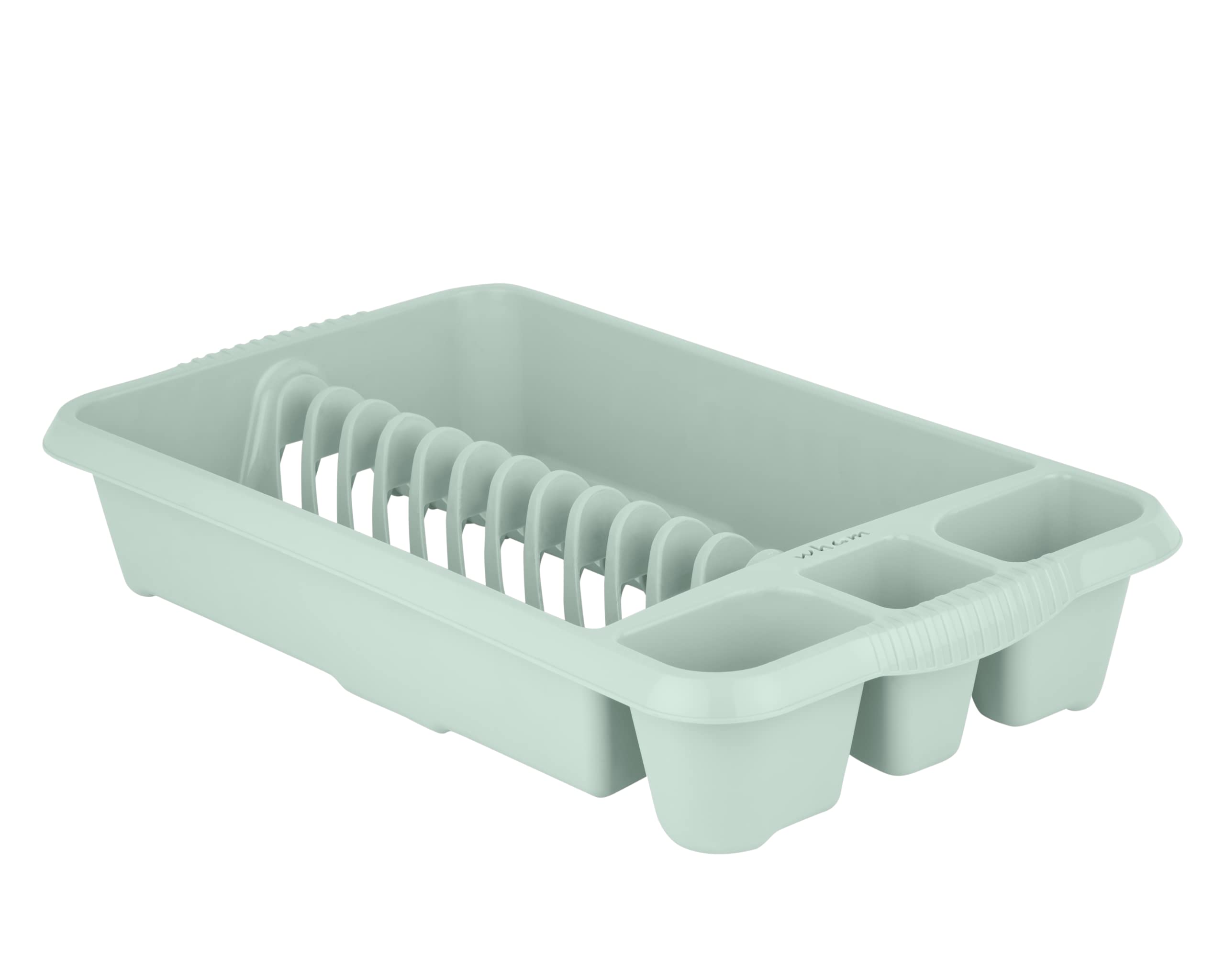 M1ss Silver Sage Swing Bin, Rectangular/Round Bowl, Medium/Large Dish Drainer, Small/Large Cutlery Tray, Sink Tidy, Hipster Basket (Medium Dish Drainer)