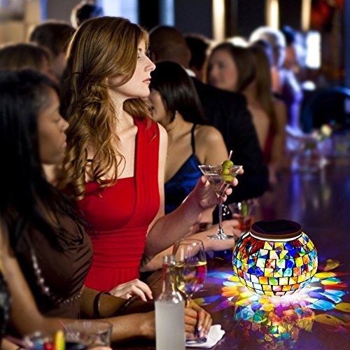 image for Solar Powered Mosaic Glass Ball Garden Lights,Dream Wings Color Changi