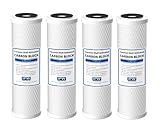 IPW Industries Inc Set of 4 Compatible for Water Filter GE GXWH04F, GXWH20F, GXWH20S & GXRM10 Multi-Pack, Carbon Block Replacement Cartridge