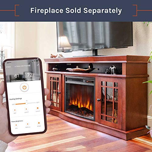 eFlame USA Jackson Electric Fireplace Stove TV Stand 60"x33" Warm
