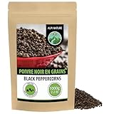 Alpi Nature Poivre Noir 1kg, Grains de Poivre Entiers pour la Cuisine, Piper Nigrum