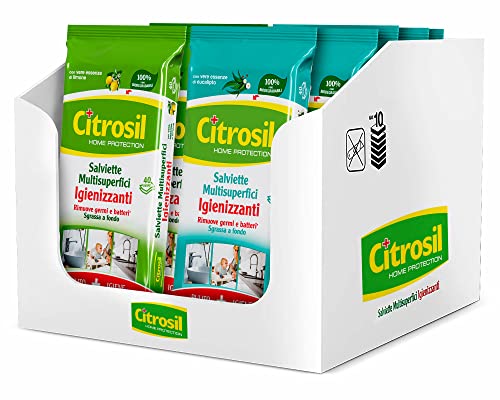 Citrosil - Toallitas desinfectantes multiusos eucalipto + limón 40 paños x 12 unidades