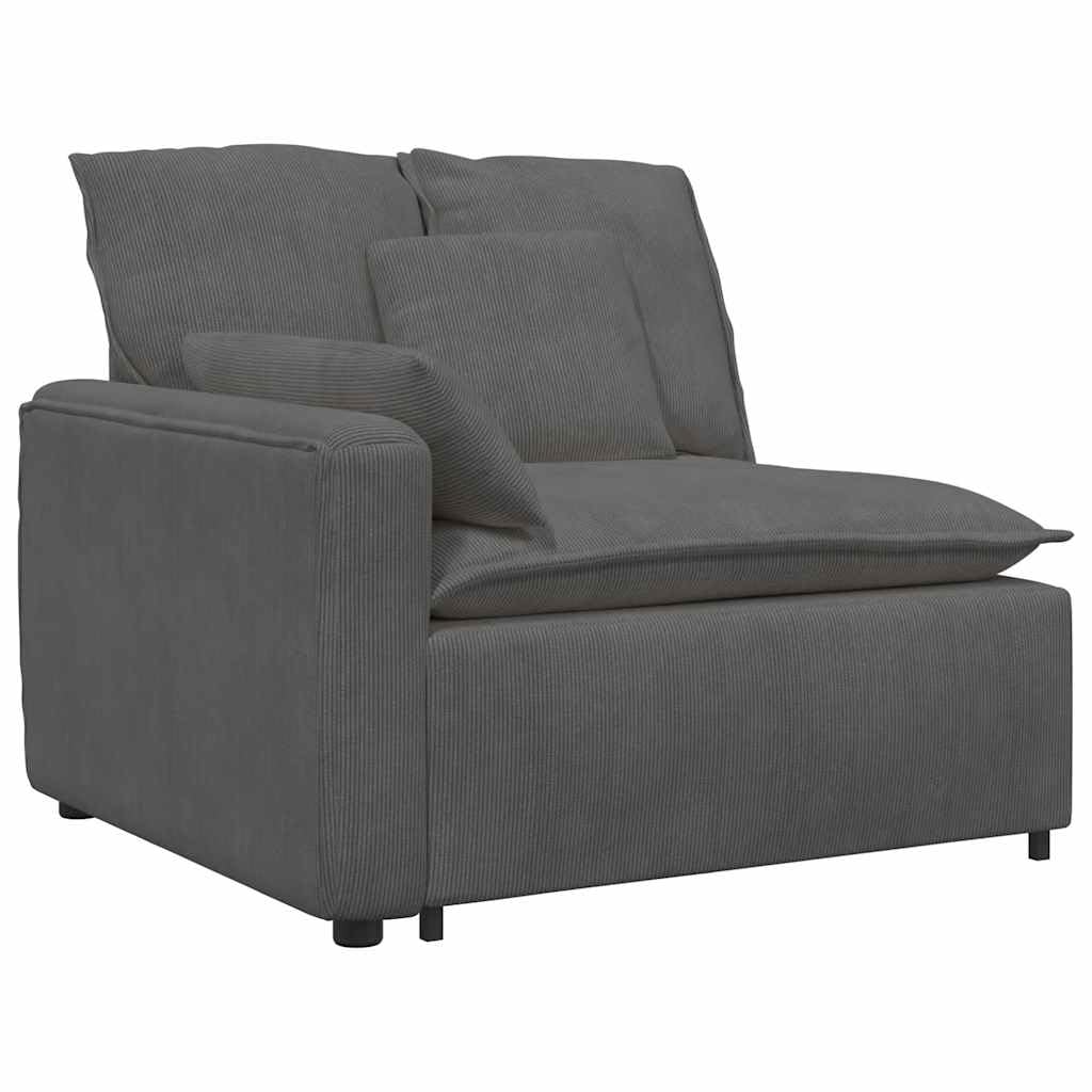 Modułowa sofa narożna z poduszkami w kolorze ciemnoszarym do elastycznego wypoczynku, kanapa z podłokietnikami, narożnik do siedzenia i tapicerki, rozszerzenie, akcesoria, do salonu, salonu