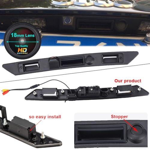 Image of 1280 * 720 Pixels HD Car Rear View Trunk Handle Camera Parking Reverse Back up Camera Replacement for Audi A3 A4 S5 S6 Q7 RS3 S3 RS4 S4 RS6 S6 A6 A6L C6 Plus RS Variants Kombi Waterproof Night Vision