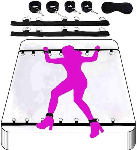 Correas de sujeción de cama para cama de tamaño King, juego de adultos, tamaño Queen, amarras sexuales para adultos, parejas de restricciones para
