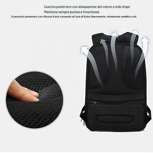 SEAFRONT Zaino LED Impermeabile con BT APP Display a LED Colorato Programmabile Schermo 64x64 Alimentato Tramite USB Zaino per Laptop Viaggio per Uomo e Donna Fai-da-te