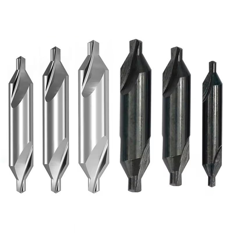 WZFCSet Di Punte Da Trapano Centrali HSS Punta Da Trapano Svasatore Da 60 Gradi Punte Centrali Combinate Rivestite In TiN Per Metallo,Set Da 6 Pezzi