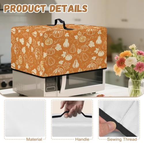 Image of Air Fryer Toaster Oven Dust Cover, Countertop Microwave Oven Cover for Home Indoor Fall Decor, S, 18.25 x 14.5 x 11 Inches, Pumpkin Leaf Orange