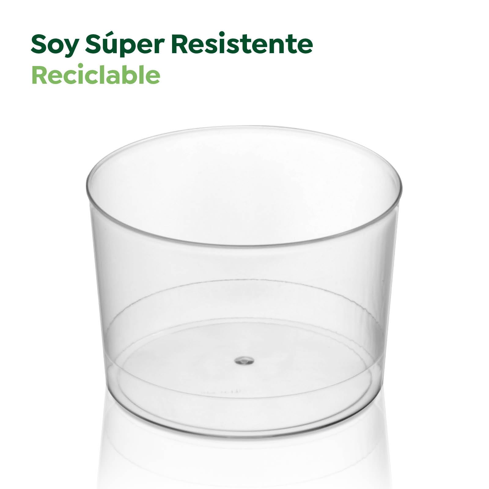 Vasos Chiquitos Reutilizables de Plástico 210cc para Postres - Reciclables para Fiestas, Eventos y Celebraciones