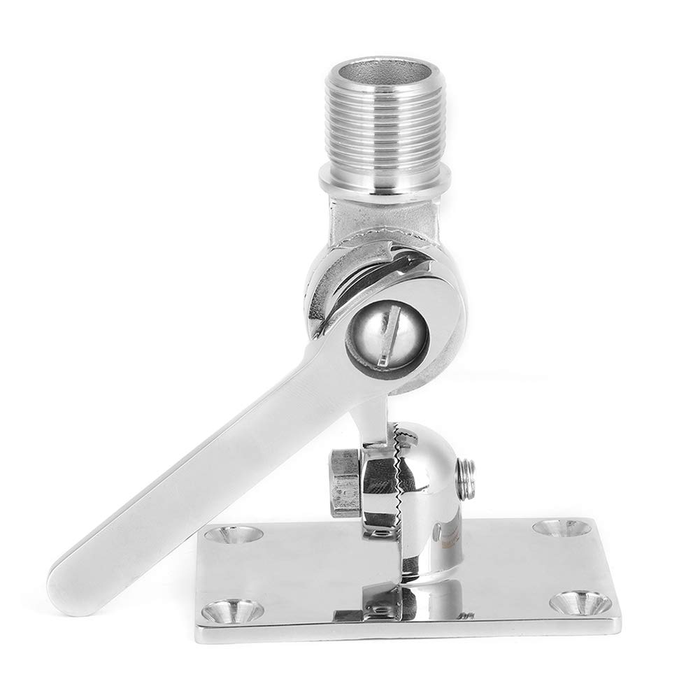 Fydun Staffa di Montaggio per Antenna per Barca, Supporti per Antenne VHF Marine Antenna Talkie in Acciaio Inossidabile Supporto per Staffa di Base Regolabile