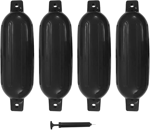 vidaXL 4X Bootsfender mit Pumpe Fender Langfender für Boot Prallschutz Rammschut