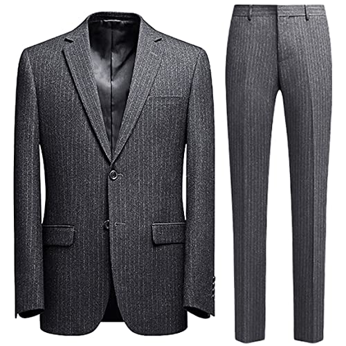 Costume à rayures de haute qualité pour homme avec revers classique et gilet ajusté