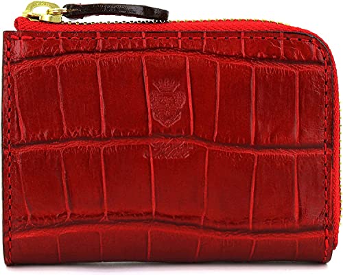 [フェリージ] 財布 クロコダイル型押し エンボスレザー L字ジップミニ財布 1074/SA FLS F レッド（C10）