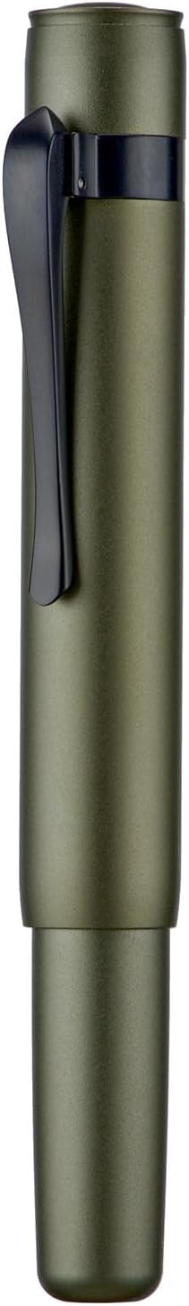 HONG DIAN M2 Black Forest Mini Rollerball Pen, Fine Point 0.5mm, Sleek Aluminium Pocket Pen with Black Ink Refill, Ideal for Travel & Signature (Army Green)