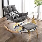 HZH Sillones reclinables Ocio Silla de lectura Mecedora Silla de café Patio Jardín Vacaciones Tumbona Siesta Sillón reclinable Tumbona Silla de comedor Silla de oficina en casa Silla relajante (gris +