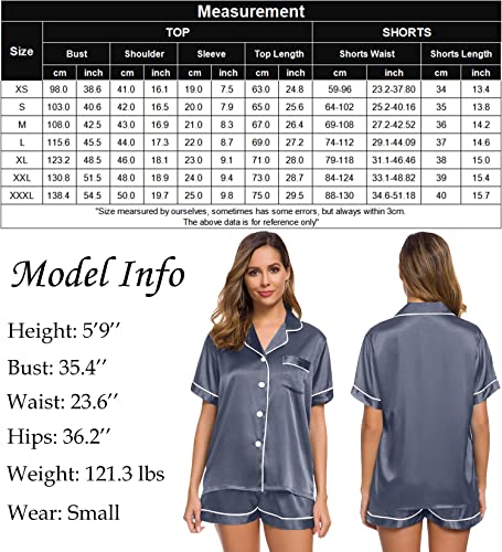 image for SWOMOG Womens Silk Satin Pajamas Set Two-Piece Pj Sets Sleepwear Loung