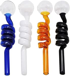 10pcs Curved Glass Tubes Handmade Water Small Portable Tubes for Bong Accessories with 14cm (Random Color)