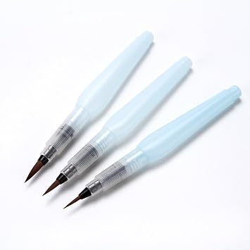 3 pcs Different Sizes of Large Capacity Barrel Water-Based Paints and Brushes Set humidifying Water Storage pens Art Supplies