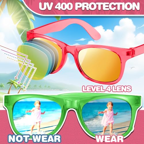 Uzoxlsn 36 Pack & 48 Pack Kids Sunglasses Bulk, Multi-Colors Neon Sunglasses for Birthday Party Favors, Graduation Gift, Summer Pool Toys, Goody Bag Filler, Kids Beach Party Supplies, School Rewards3