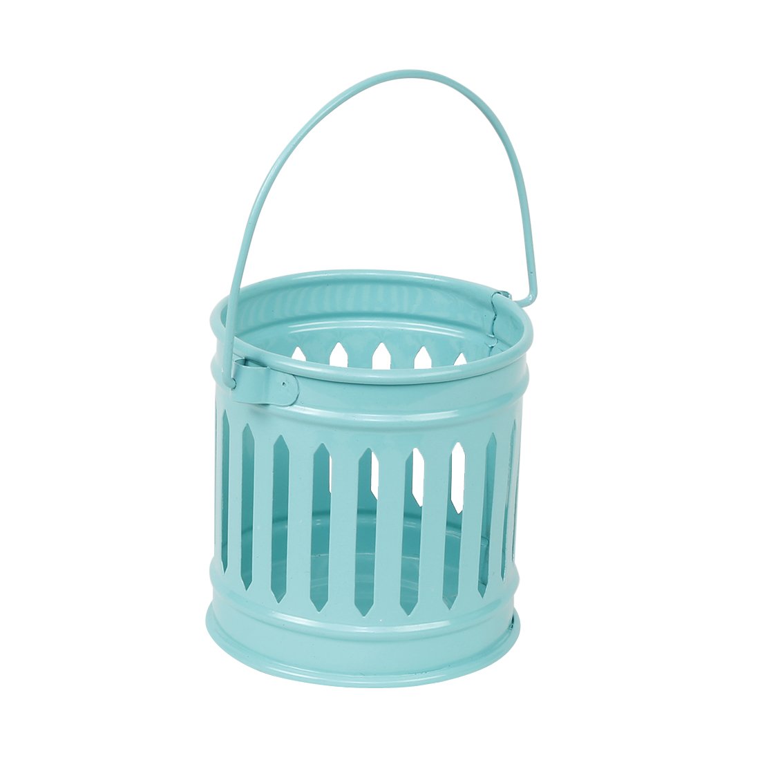 Elan Slitty Tealight Holder, Metal Votives, Set of 2 (Aqua)