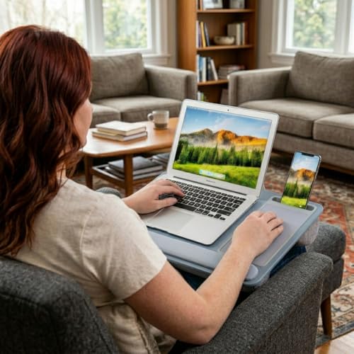 Image of LAPGEAR Home Office Pro Lap Desk - Slate Blue, Fits 15.6 inch Laptops