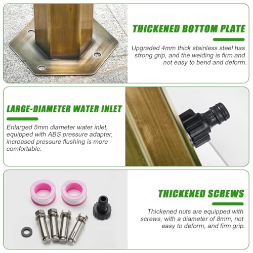 Supporto per tubo da giardino in acciaio inox, colonna d'acqua autoportante per esterni, anti-gelo, per cortile e fattoria, soluzione di irrigazione verticale