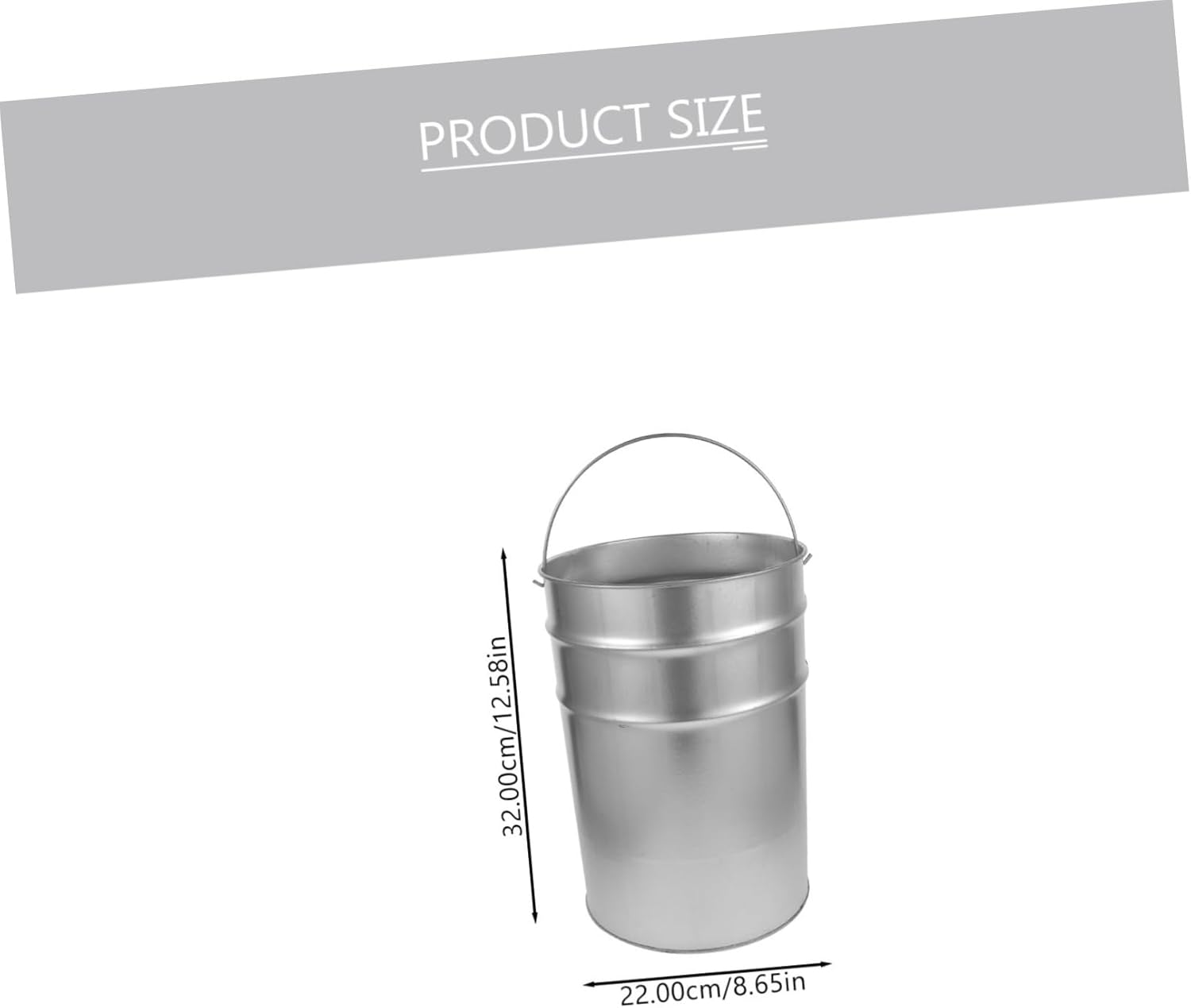 Trash Can Outdoor Metal Trash Can Handle Large Garbage Bucket for Home