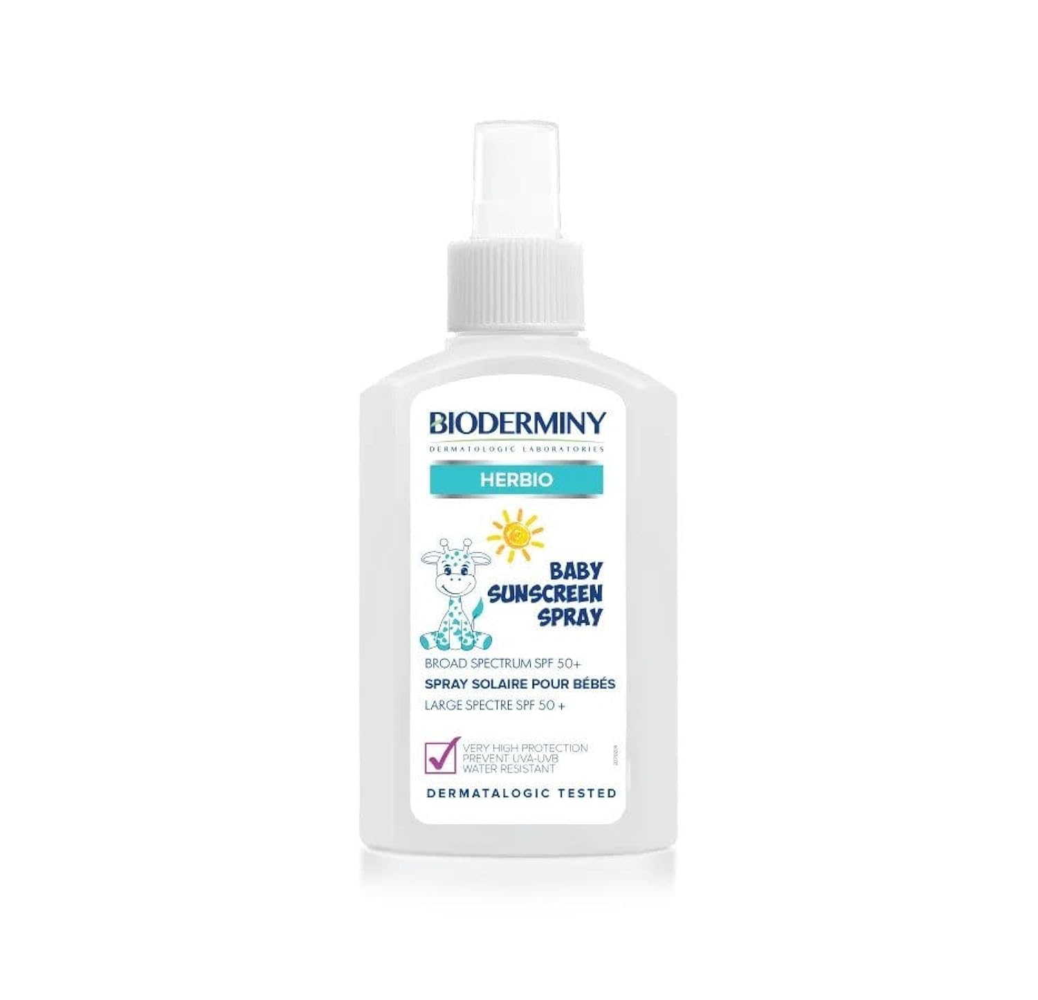 Bioderminy Herbio Baby Sunscreen Spray SPF50+ 150ml Gentle High-Protection Sun Spray for Babies & Infants Easy-Apply Broad-Spectrum UVA UVB Sunscreen for Delicate Baby Skin