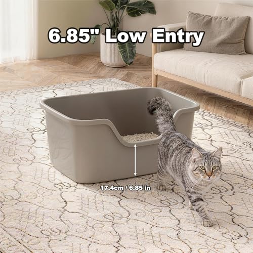 Arenero grande para gatos con bordes altos y extra amplio miniatura 4